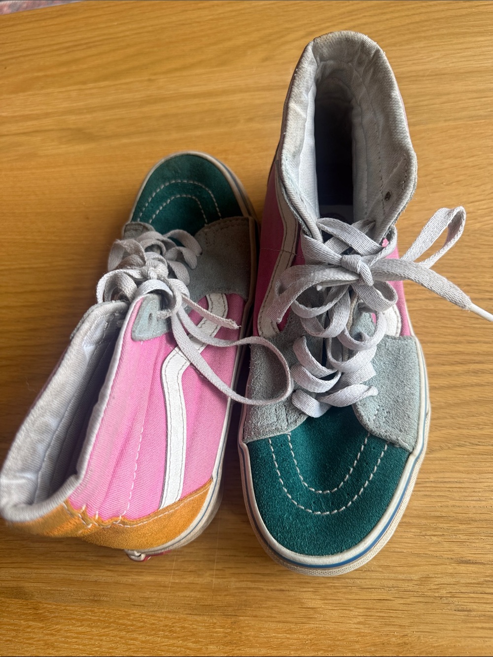 Multicolor vans High-Top Skate Shoes - Pink/Green/Grey/orange